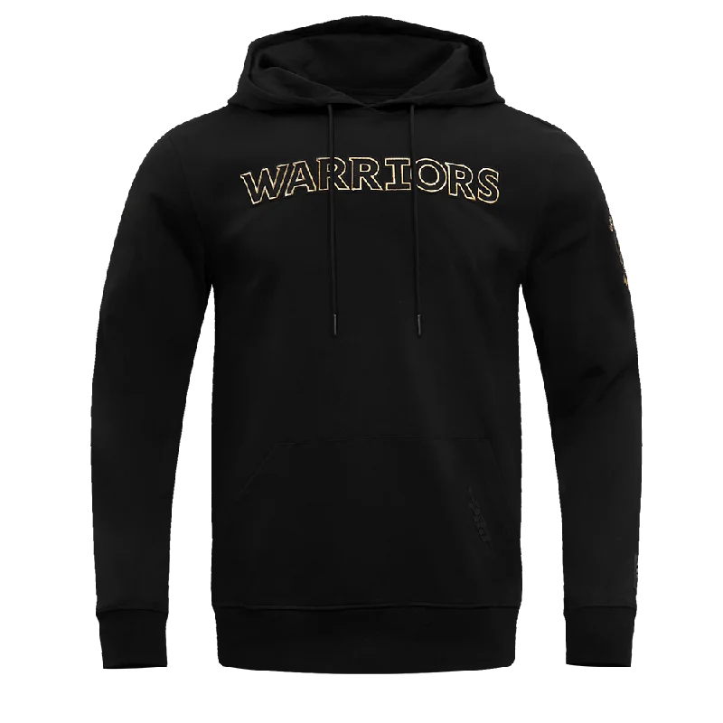 NBA GOLDEN STATE WARRIORS BLACK & GOLD MEN'S DK PO HOODIE (BLACK)