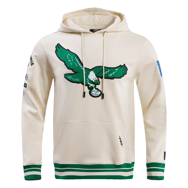 NFL PHILADELPHIA EAGLES RETRO CLASSIC MEN'S PO HOODIE (EGGSHELL/ KELLY GREEN)