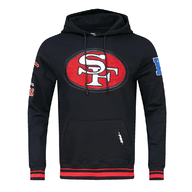 NFL SAN FRANCISCO 49ERS RETRO CLASSIC MEN'S PO HOODIE (BLACK/RED/BLACK)