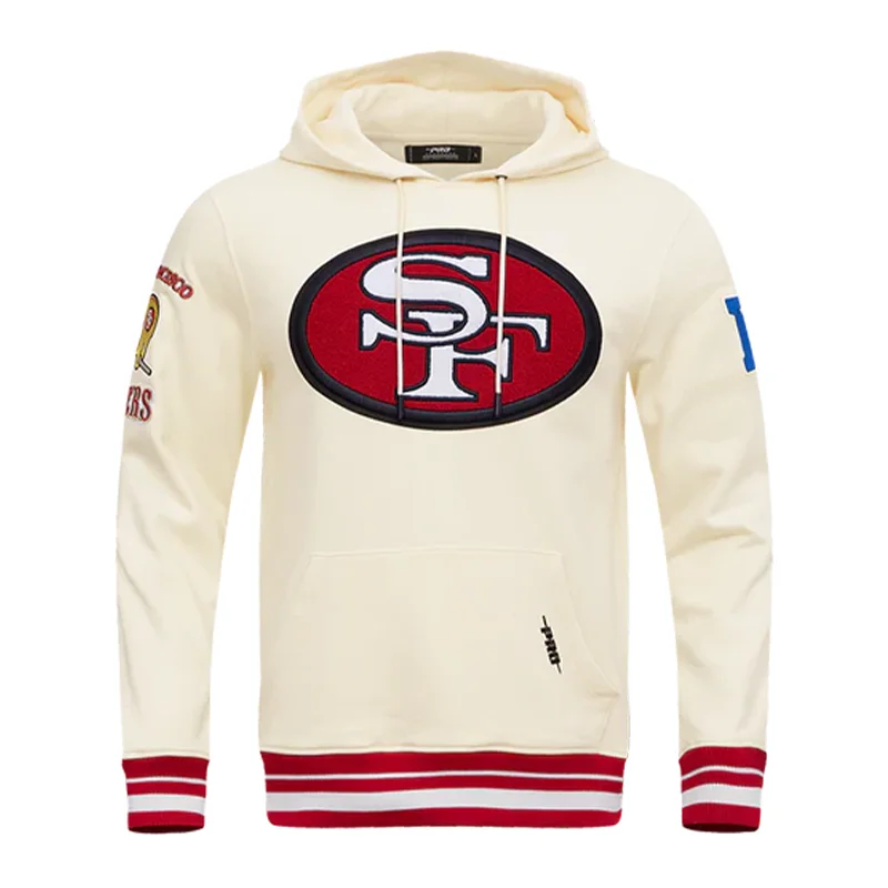 NFL SAN FRANCISCO 49ERS RETRO CLASSIC MEN'S PO HOODIE (EGGSHELL/RED)