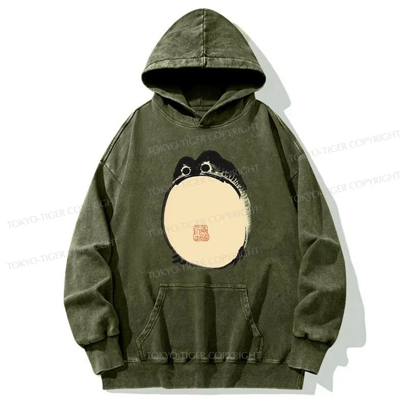 Tokyo-Tiger Grumpy Frog Japanese Washed Hoodie