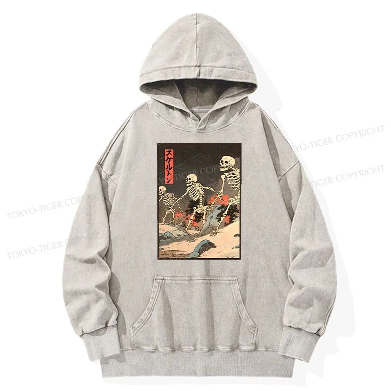 Tokyo-Tiger Japanese Rising Skeletons Washed Hoodie