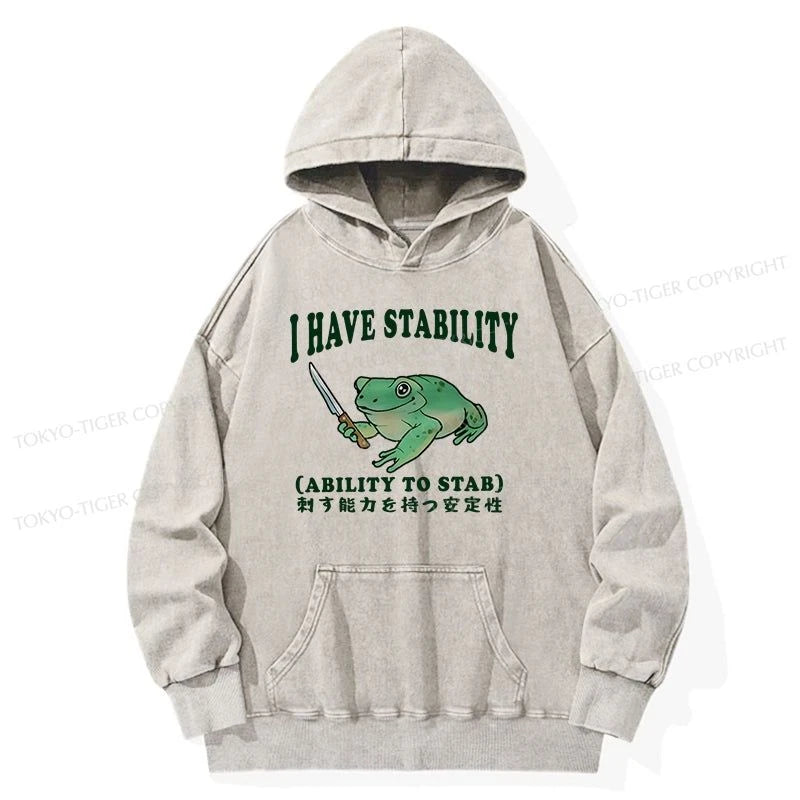 Tokyo-Tiger Mentally Stable Assassin Frog Washed Hoodie