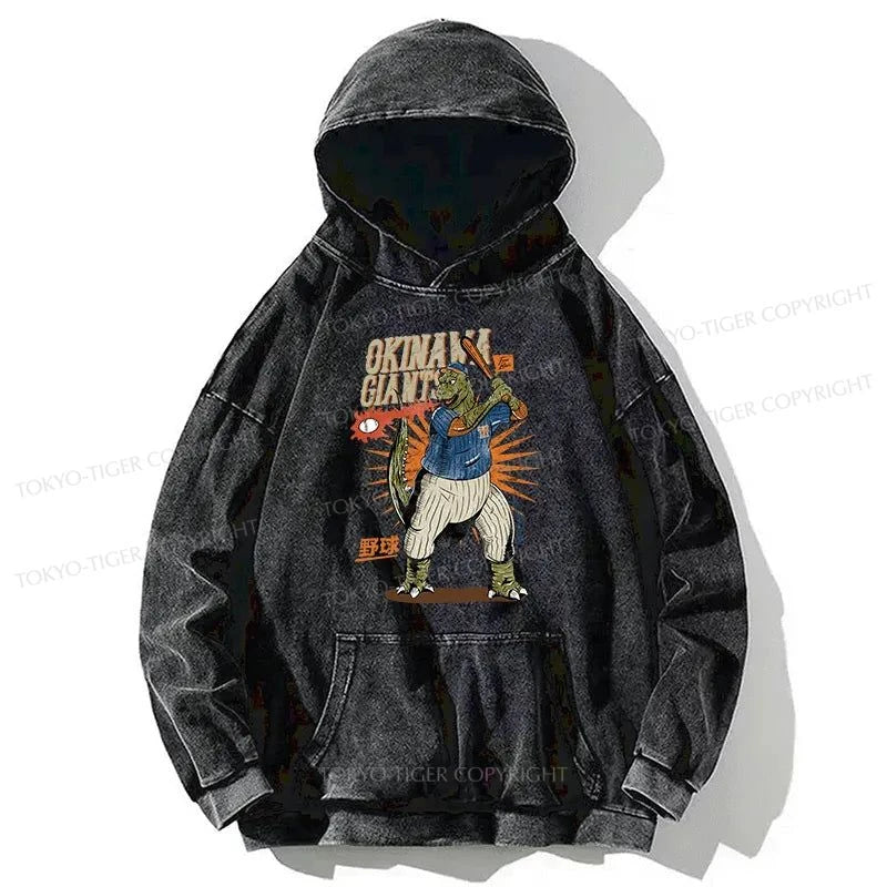 Tokyo-Tiger OKINAWA GIANTS Dinosaur Washed Hoodie