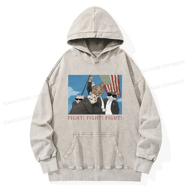 Tokyo-Tiger The Great Fight Cat Washed Hoodie