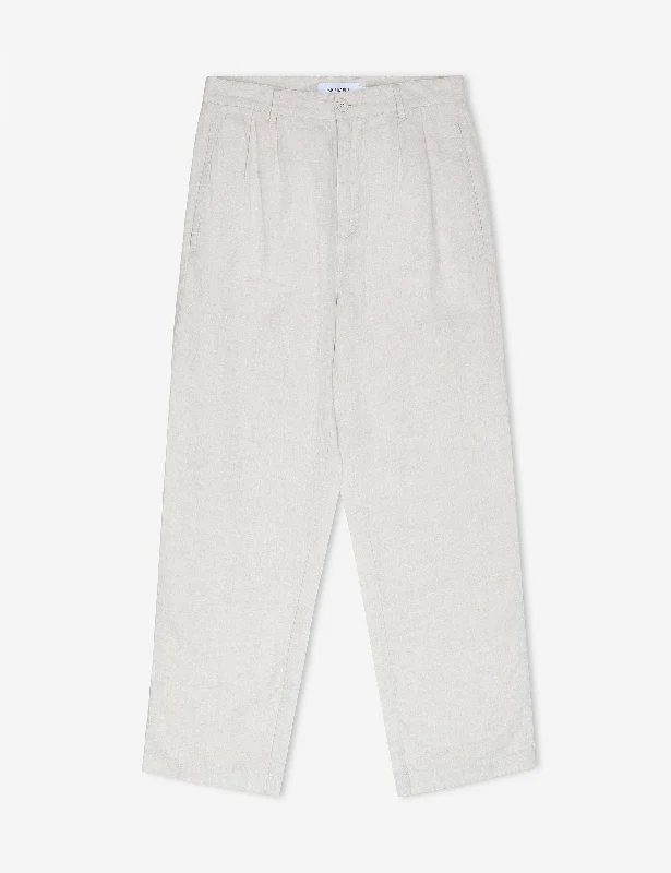 Brooklyn Linen Pleated Pant - Natural