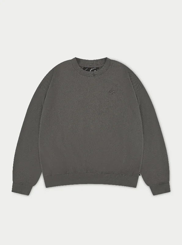 EMBLEM OVERSIZED SWEATSHIRT - CHARCOAL