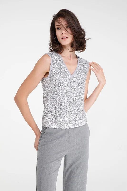 Kakao Sleeveless Top (Silver)