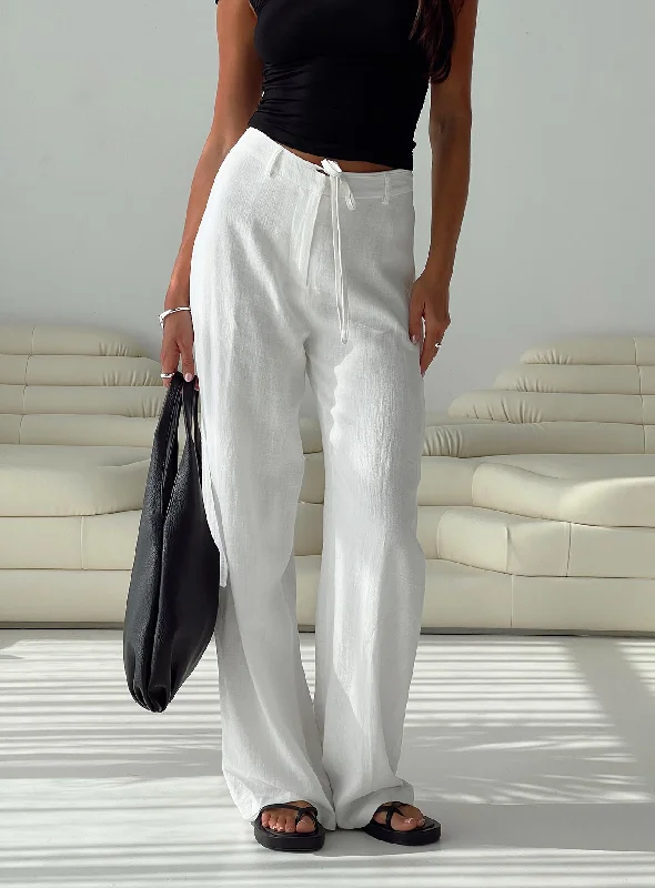 Melaine Tie Front Pants White