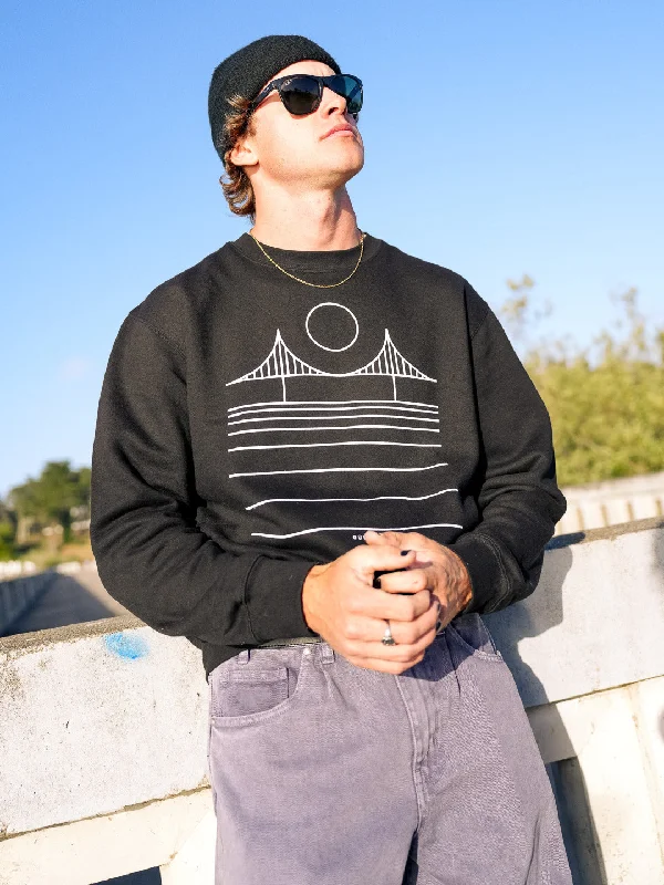 Minimal Bridge Crewneck Sweatshirt Black