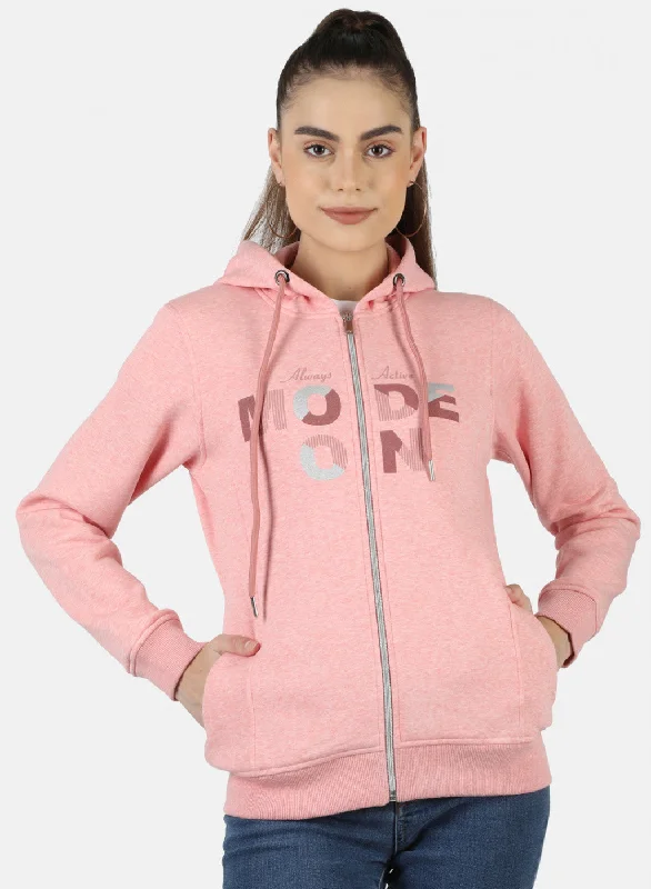 Women Pink Printed Sweatshirt