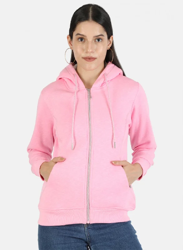 Women Pink Solid Sweatshirt