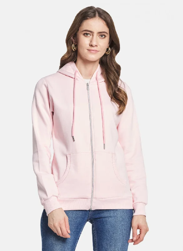 Women Pink Solid Sweatshirt