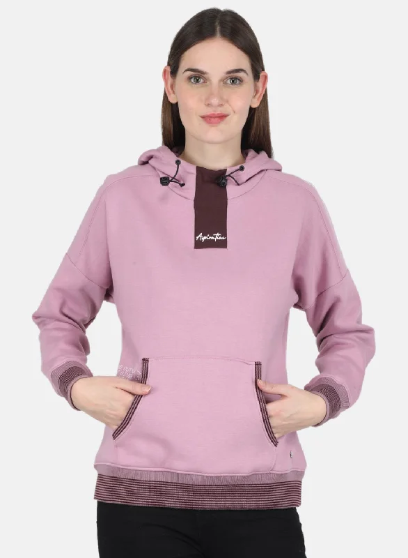 Women Purple Printed Sweatshirt