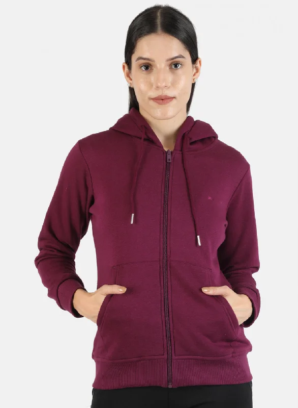 Women Purple Solid Sweatshirt