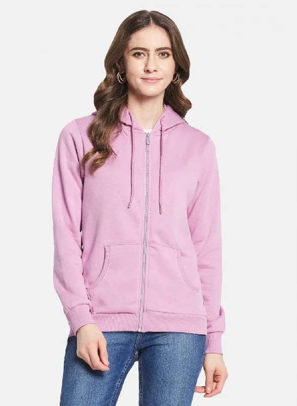 Women Purple Solid Sweatshirt