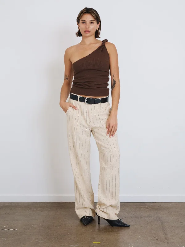 Olivia Pinstripe Pant - Tofu