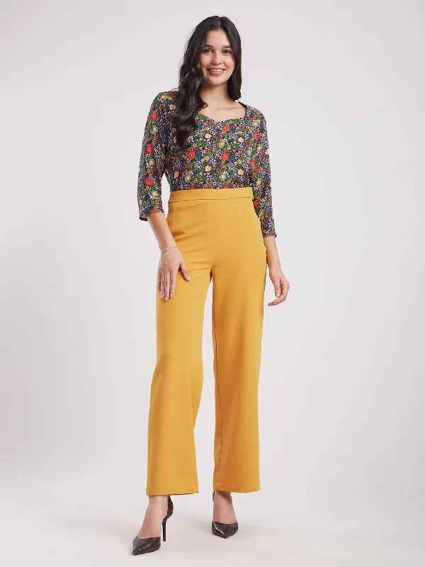 Wide Leg Pants - Mustard