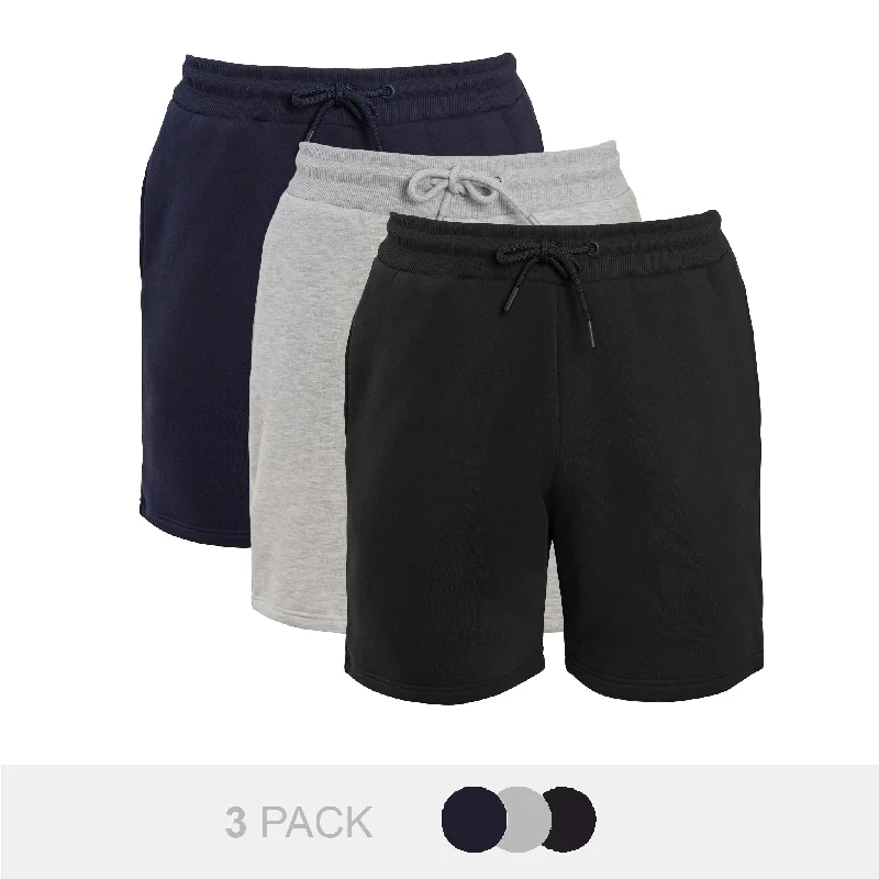 3-Pack Initial Short | Navy/Light Marl/Black