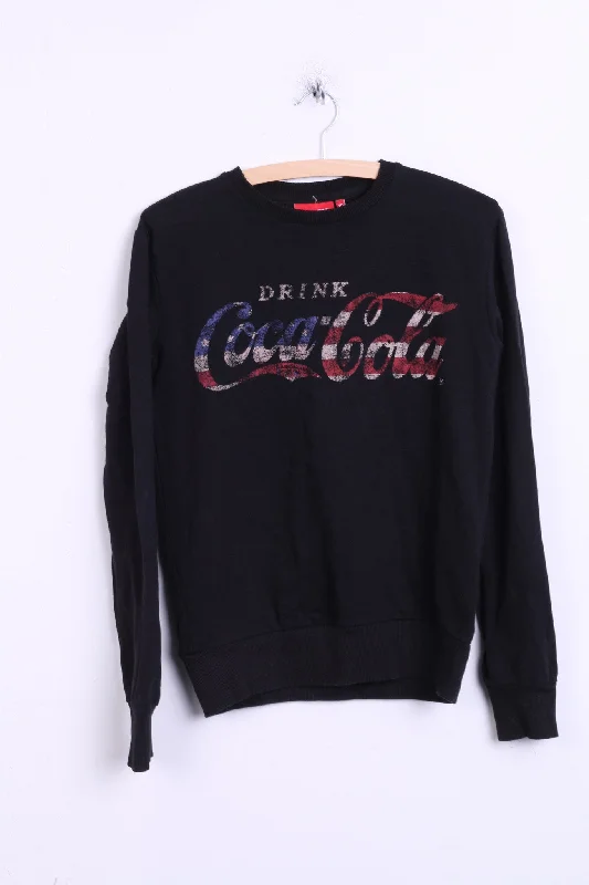 Cedar Wood State Womens XS Jumper Sweatshirt Black Coca-Cola Cotton