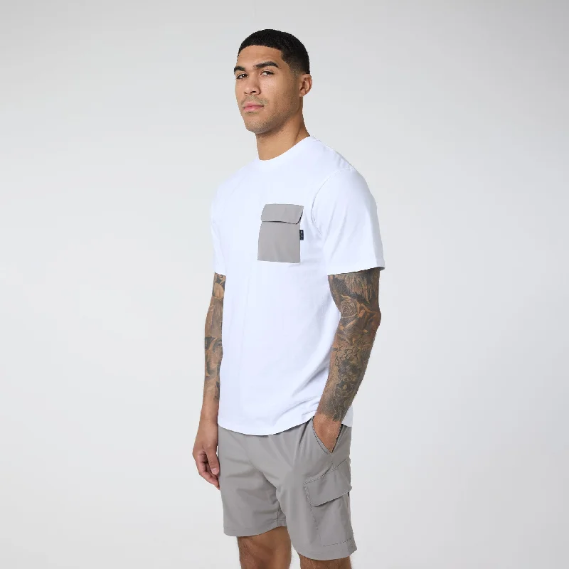 Tech Pocket T-Shirt & Cargo Short Set | White/Stone