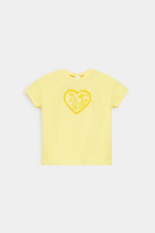 Embroidered Heart Patch T-Shirt