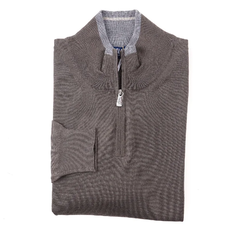 Fedeli Half-Zip Cashmere-Silk Sweater