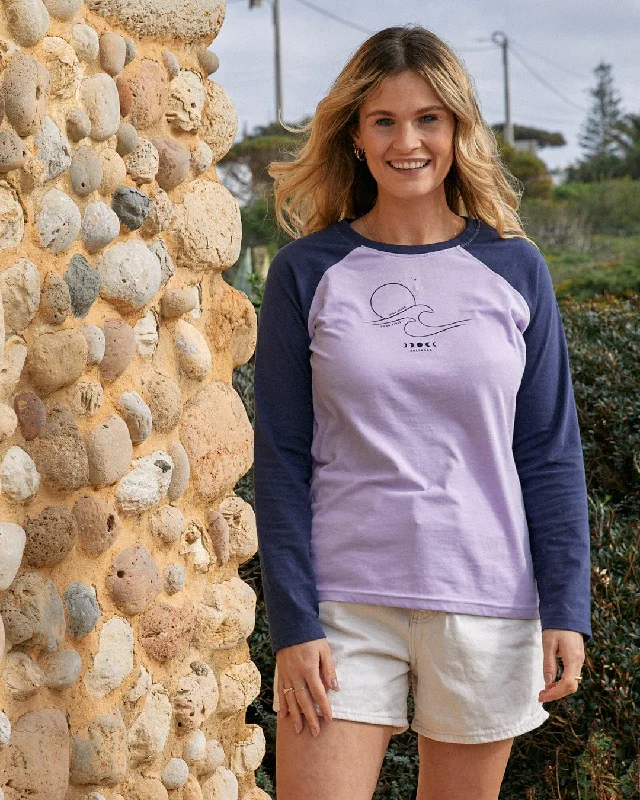 High Tides - Womens Raglan Long Sleeve T-Shirt - Light Purple