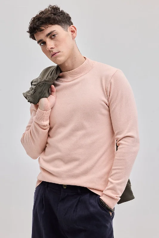 Light Pink Knitted Sweatshirt