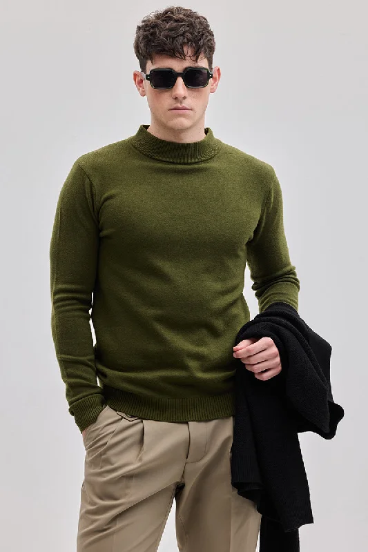 Olive Knitted Sweatshirt