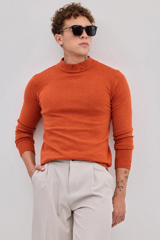 Orange Knitted Sweatshirt