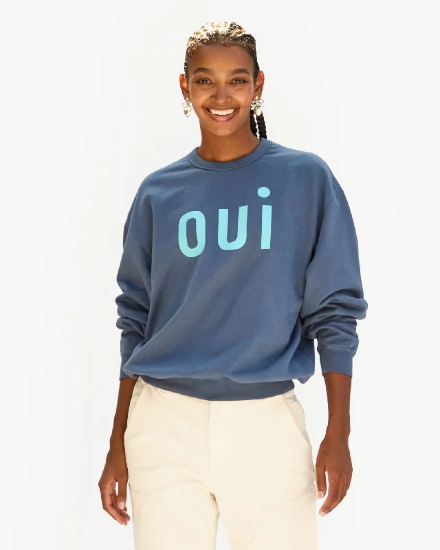 Oversized Sweatshirt in Faded Navy Oui