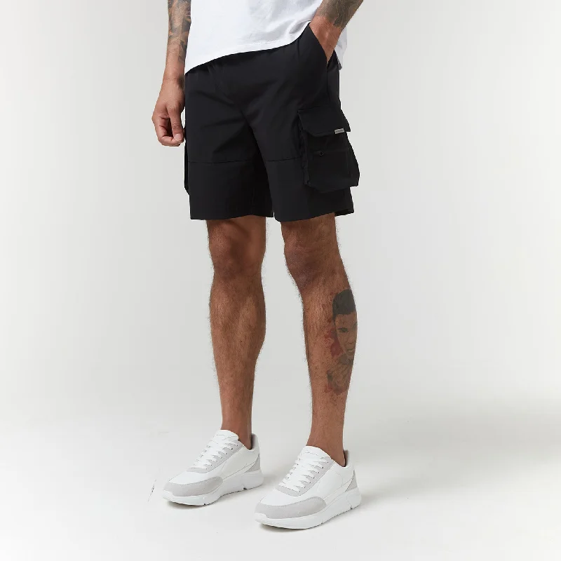 Tech Stretch Poly Cargo Short | Black