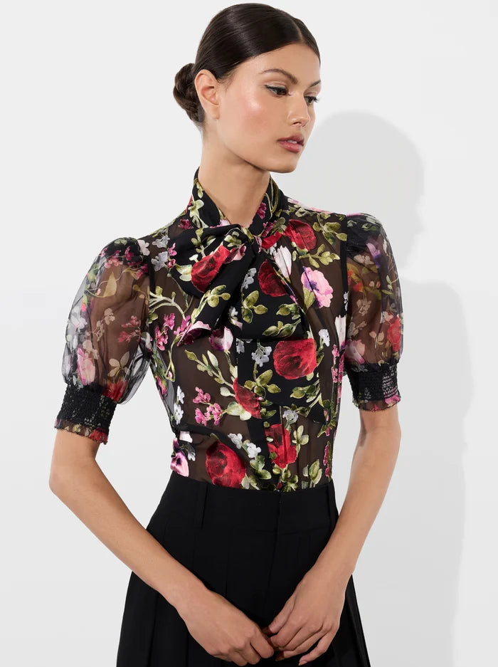 Albrentley Floral Dreams Puff Sleeve Blouse