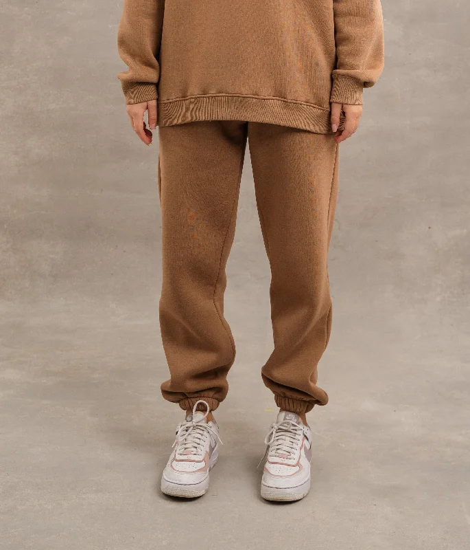 Basic Fleece Sweatpants In Light Brown