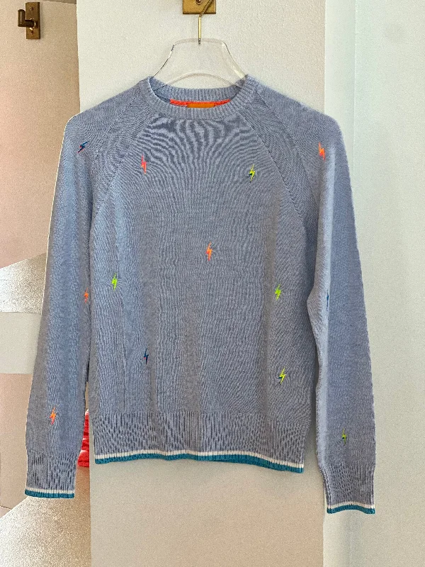 Br097 Blue Lightening Bolt Sweater