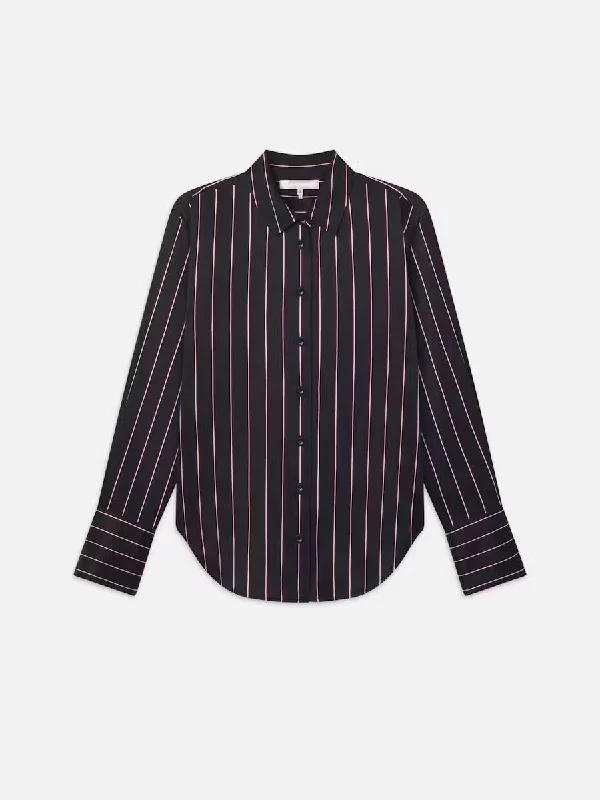 Fr009 Stripe Standard Silk Blouse