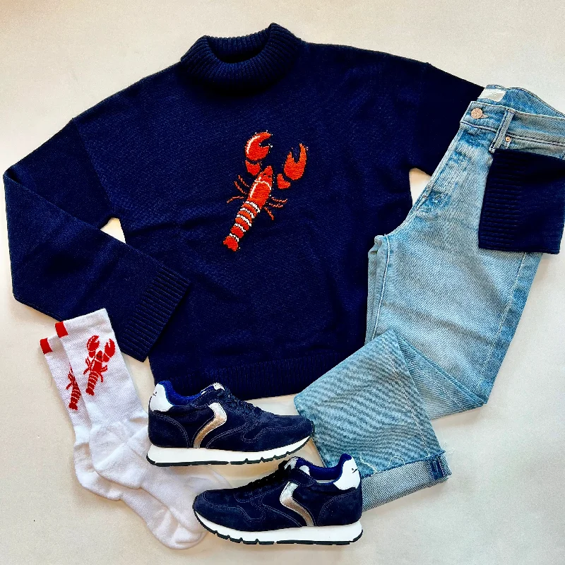 Kusw614 Navy Lobster Sweater