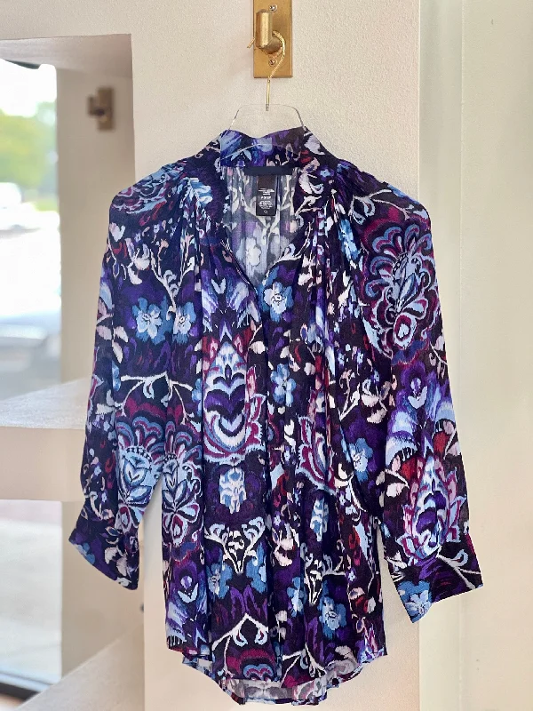 Sm24057 Plum Print Blouse