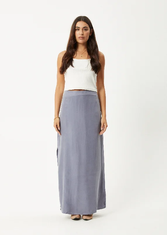 AFENDS Womens Grace - Cupro Maxi Skirt - Marlin