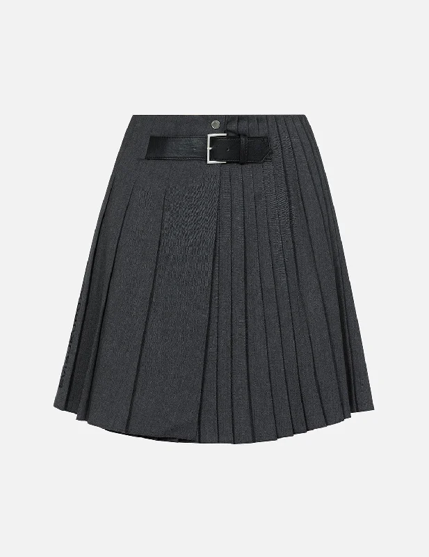 Asymmetric Fashion Fit Pleated Skirt