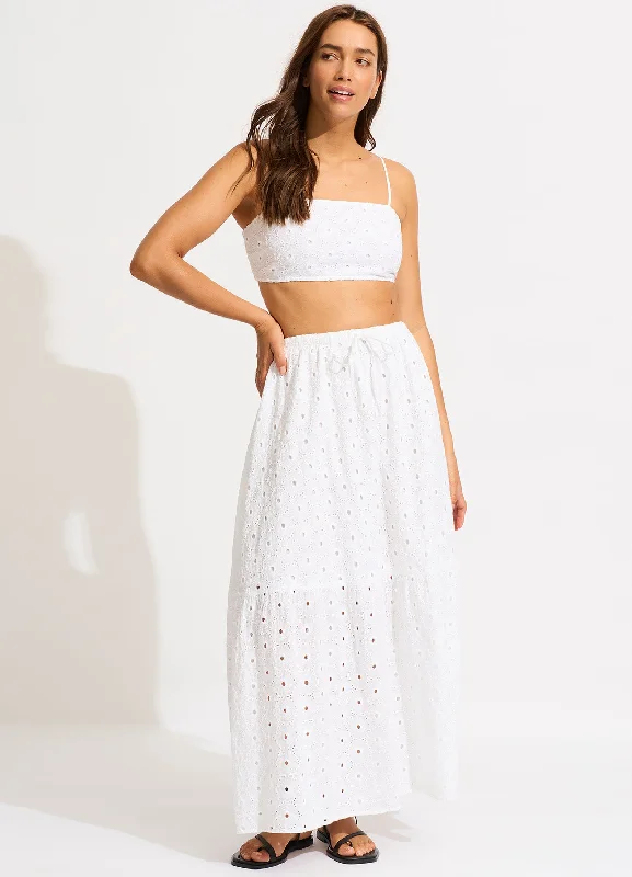 Broderie Maxi Skirt - White